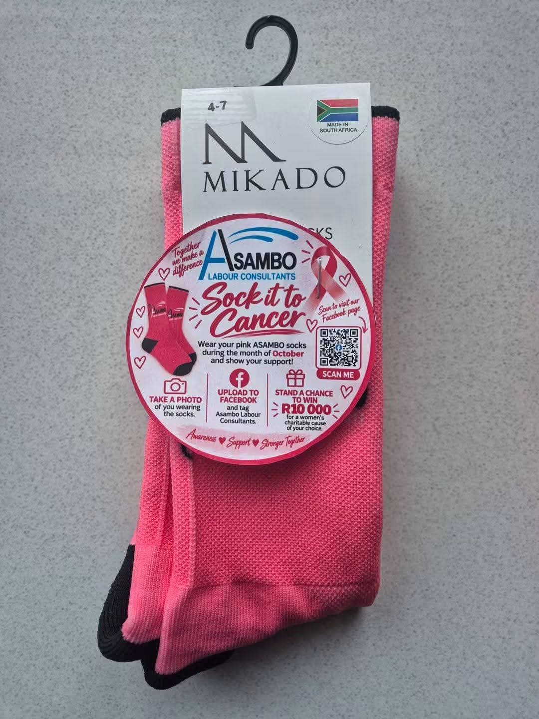 Packaged Pink Asambo socks