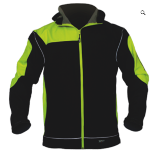 SOFT SHELL JACKET – black & HiViz lime